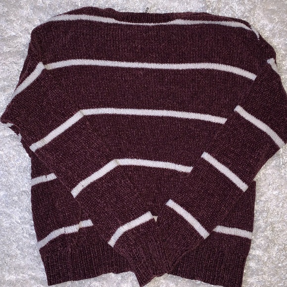 Purple and white striped sweater. - Picture 4 of 6
